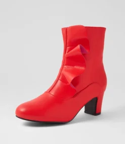 Women I LOVE BILLY Boots-Kister Red Ankle Boots