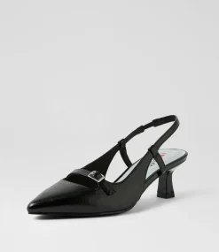 Women I LOVE BILLY Heels-Kizon Black Metallic Heels