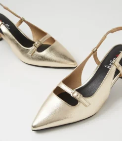 Women I LOVE BILLY Heels-Kizon Pale Gold Heels