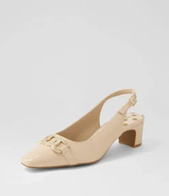 Women SUPERSOFT Comfort|Heels-Klever Nude Patent Leather Heels