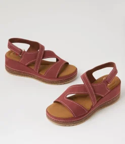 Women I LOVE BILLY Heels|Sandals-Kooshie Cherry Nubuck Pu Sandals