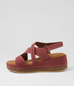 Women I LOVE BILLY Heels|Sandals-Kooshie Cherry Nubuck Pu Sandals