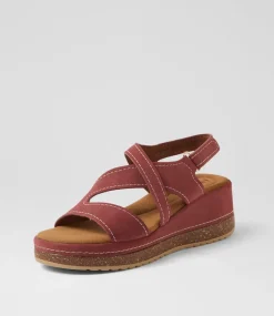 Women I LOVE BILLY Heels|Sandals-Kooshie Cherry Nubuck Pu Sandals