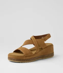 Women I LOVE BILLY Heels|Sandals-Kooshie Tan Nubuck Pu Sandals
