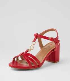 Women I LOVE BILLY Heels|Sandals-Korzon Red Sandals