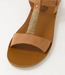Women I LOVE BILLY Flats|Sandals-Koysie Tan Mix Sandals