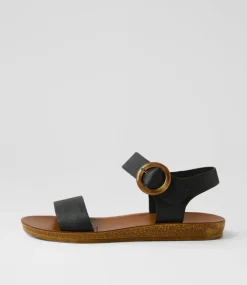 Women I LOVE BILLY Flats|Sandals-Krasta Black Sandals