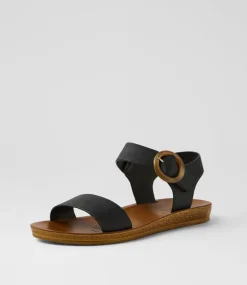 Women I LOVE BILLY Flats|Sandals-Krasta Black Sandals