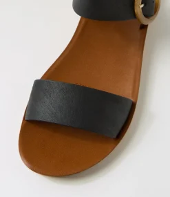 Women I LOVE BILLY Flats|Sandals-Krasta Black Sandals