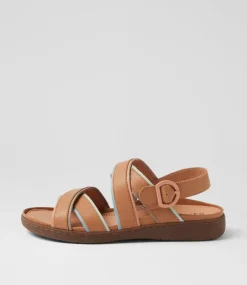 Women SUPERSOFT Flats|Sandals-Kristiie Camel Multi Sandals