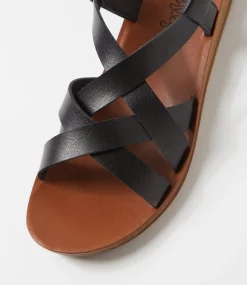 Women I LOVE BILLY Flats|Sandals-Krown Black Sandals