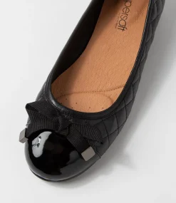 Women SUPERSOFT Comfort|Flats-Kyyle Black Patent Leather Ballet Flats