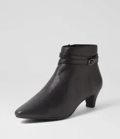 Women SUPERSOFT Boots|Comfort-Labryne Black Leather Heels