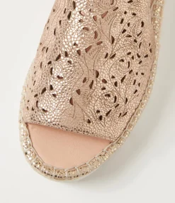 Women DIANA FERRARI Espadrilles|Flats-Lalina Champagne Speckle White Leather Sandals