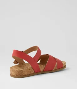 Women DIANA FERRARI Flats|Sandals-Lanse Cherry Leather Sandals
