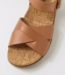 Women DIANA FERRARI Flats|Sandals-Lanse Peanut Leather Sandals