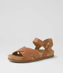 Women DIANA FERRARI Flats|Sandals-Lanse Peanut Leather Sandals