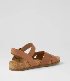 Women DIANA FERRARI Flats|Sandals-Lanse Peanut Leather Sandals