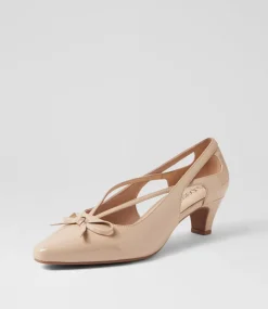 Women SUPERSOFT Comfort|Heels-Lantana Almond Natural Patent Leather Heels