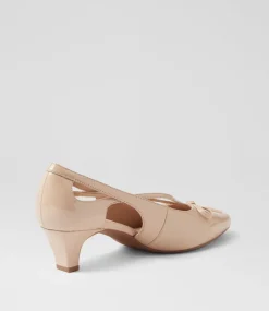 Women SUPERSOFT Comfort|Heels-Lantana Almond Natural Patent Leather Heels