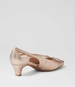 Women SUPERSOFT Comfort|Heels-Lantana Champagne Leather Heels