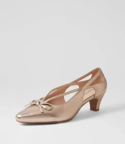 Women SUPERSOFT Comfort|Heels-Lantana Champagne Leather Heels