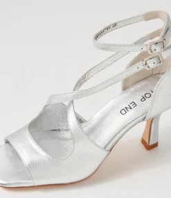 Women TOP END Heels|Sandals-LANYEY TO SILVER LEATHER