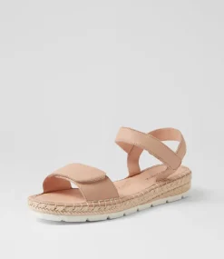 Women DIANA FERRARI Flats|Sandals-Lareen Dark Nude White Leather Sandals