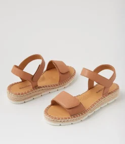 Women DIANA FERRARI Flats|Sandals-Lareen Dark Tan White Leather Sandals