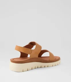 Women DIANA FERRARI Heels|Flats-Larmeen Tan Leather Sandals