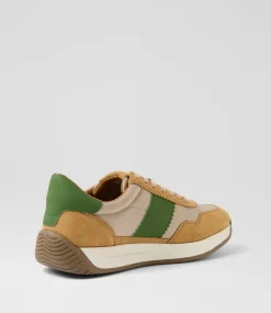 COLORADO Sneakers|Casuals-Larny Natural Green Suede Nylon Sneakers