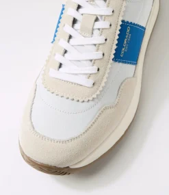 COLORADO Sneakers|Casuals-Larny White Blue Red Suede Nylon Sneakers