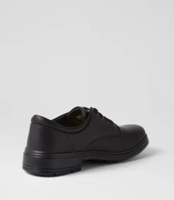 ROC Junior School Shoes-Larrikin Junior Black Leather Lace Up Shoes