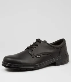 ROC Senior School Shoes-Larrikin Senior Black Leather Lace Up Shoes