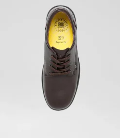 ROC Senior School Shoes-Larrikin Senior Brown Leather Lace Up Shoes