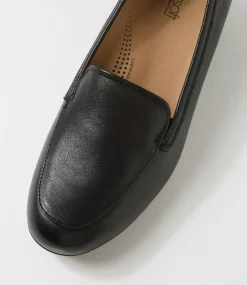 Women SUPERSOFT Heels|Flats-Lasha Black Leather Heels