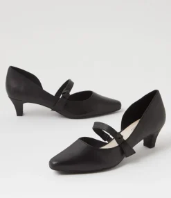 Women SUPERSOFT Dress|Comfort-Lashi Black Leather Heels