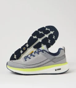 COLORADO Sport School Shoes|Senior School Shoes-Lasser Snr B Grey Navy Knit Sneakers