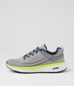COLORADO Sport School Shoes|Senior School Shoes-Lasser Snr B Grey Navy Knit Sneakers