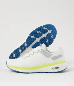 COLORADO Sport School Shoes|Senior School Shoes-Lasser Snr G White Blue Knit Sneakers