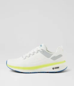 COLORADO Sport School Shoes|Senior School Shoes-Lasser Snr G White Blue Knit Sneakers