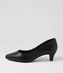 Women SUPERSOFT Dress|Comfort-Lateley Black Leather Heels