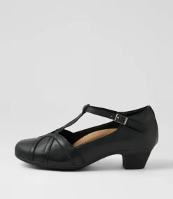 Women SUPERSOFT Comfort|Heels-Latissh Black Leather Heels