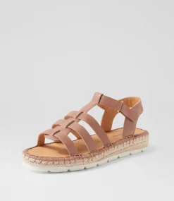 Women DIANA FERRARI Flats|Sandals-Latrobe Coffee Leather Sandals