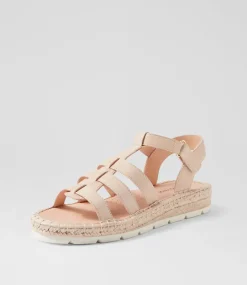 Women DIANA FERRARI Flats|Sandals-Latrobe Nougat Leather Sandals