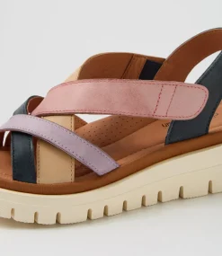 Women DIANA FERRARI Heels|Flats-Launie Berry Leather Sandals