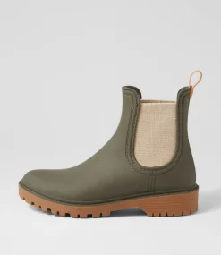 Women DIANA FERRARI Boots-Laurina2 Olive Gumboot Ankle Boots