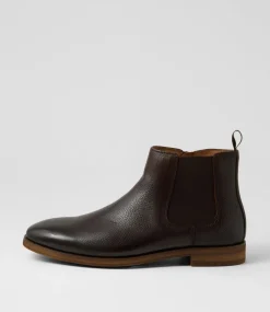 COLORADO Boots|Dress Shoes-Lavas Dark Brown Tumble Leather Chelsea Boots