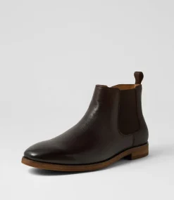 COLORADO Boots|Dress Shoes-Lavas Dark Brown Tumble Leather Chelsea Boots