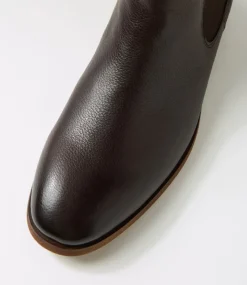 COLORADO Boots|Dress Shoes-Lavas Dark Brown Tumble Leather Chelsea Boots